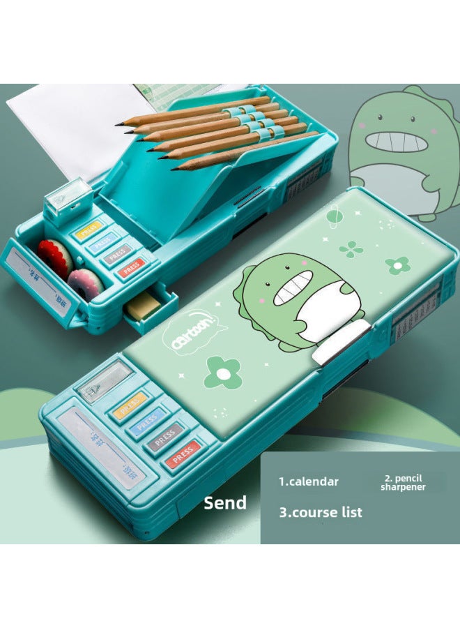 Multi-functional Stationery Men's Box Primary School Button Office Box Pencil Case Girl's High-value Internet Celebrity Same Style - Image 1