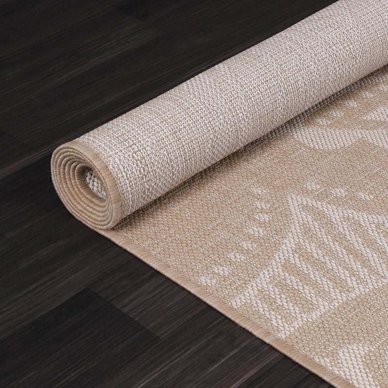 Luul Home Medallion Outdoor Rug 6x9 Washable Outside Carpet for Indoor Patio Porch Waterproof Easy Cleaning Non Shedding Area Rugs Beige 6 x 9 - Image 5