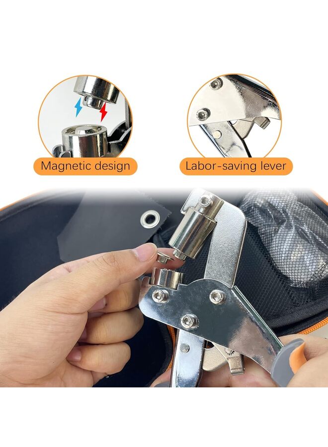 Heavy Duty Grommet Kit with Bag and 200 pcs 10mm Grommets, Complete Eyelet & Grommet Tool Kit for DIY Tarp Ring Repair and Installation - Image 4