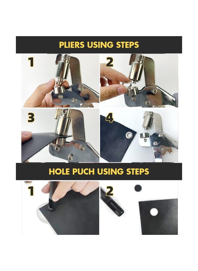 Heavy Duty Grommet Kit with Bag and 200 pcs 10mm Grommets, Complete Eyelet & Grommet Tool Kit for DIY Tarp Ring Repair and Installation - Image 5