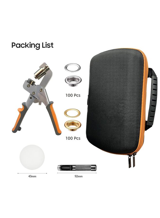 Heavy Duty Grommet Kit with Bag and 200 pcs 10mm Grommets, Complete Eyelet & Grommet Tool Kit for DIY Tarp Ring Repair and Installation - Image 2