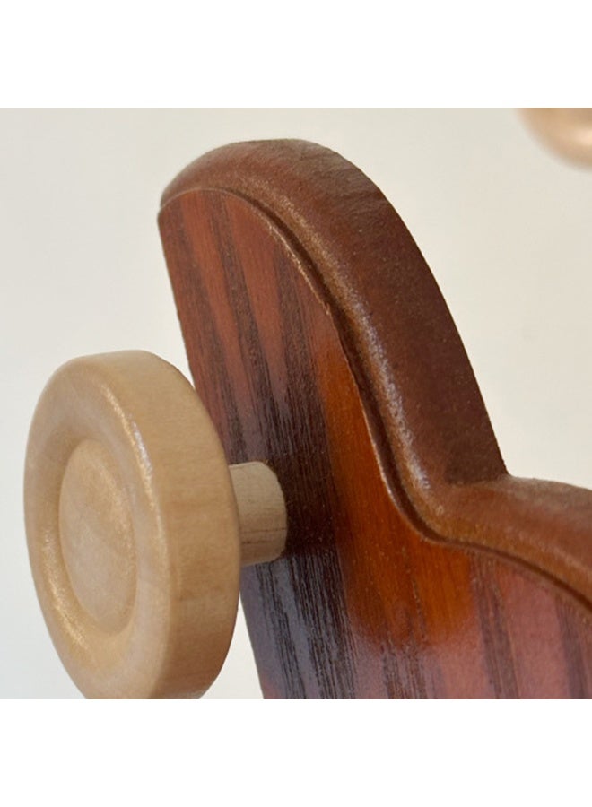 1 قطعة من خطاف المعطف على شكل سيارة خشبية كرتونية، شماعة حائط مع خطافين، رف منظم للسترات والمعاطف والأوشحة وحقائب اليد، مناسب لغرفة النوم والمدخل وغرفة المعيشة - Image 4