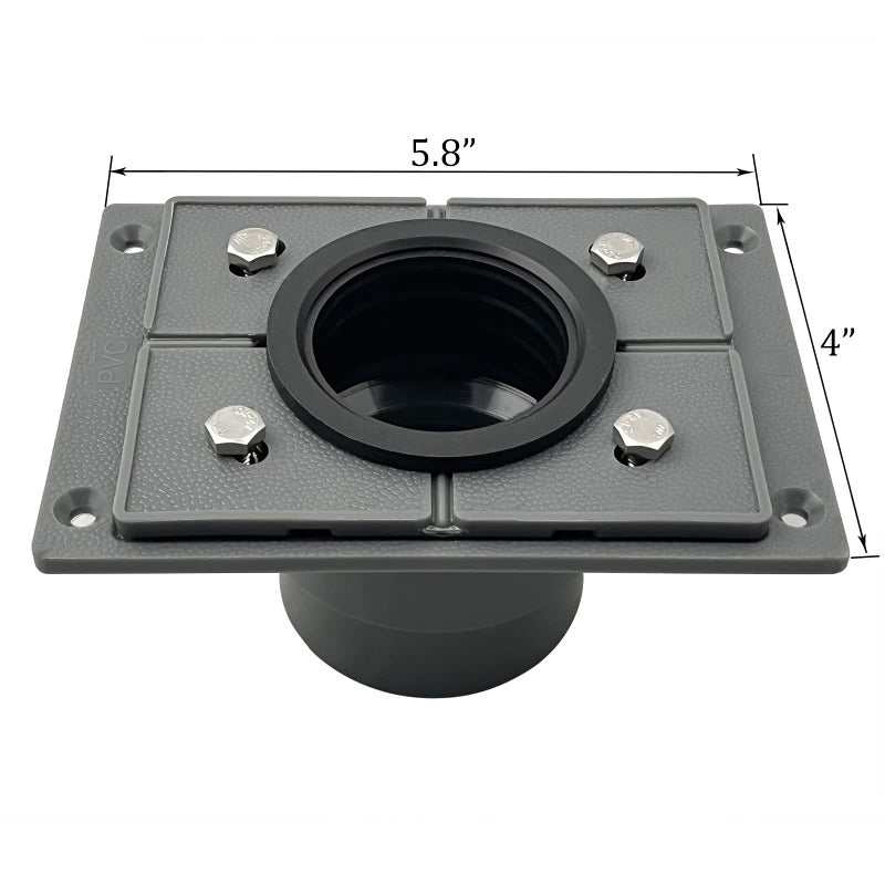 Neodrain PVC Shower Drain Base Kit Include 2 Inches PVC Shower Drain Base Flange, Rubber Coupler Gasket for Square&Linear Drain Installation - Image 4