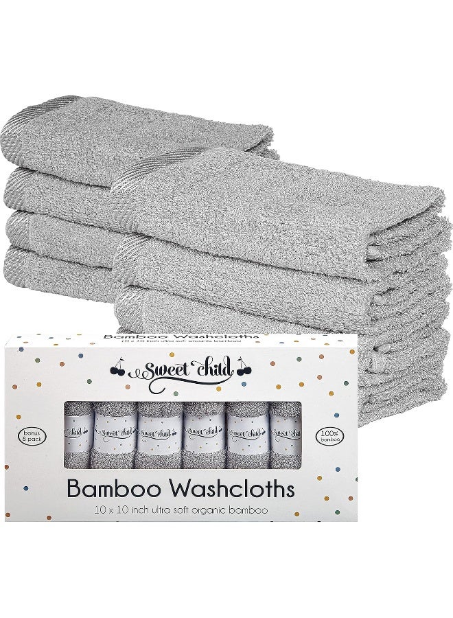 SWEET CHILD Bamboo Baby Washcloths (Bonus 8-Pack) - Premium Extra Soft & Absorbent Towels for Baby's Sensitive Skin-Perfect 10"x10"-Excellent Baby Shower/Registry Gift - Image 1
