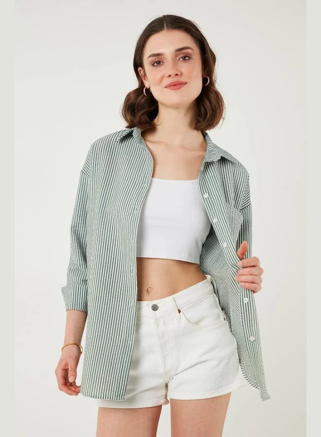 Lela Lela Regular Fit Long Sleeve Pocket Striped Shirt Women's SHIRT 6772895