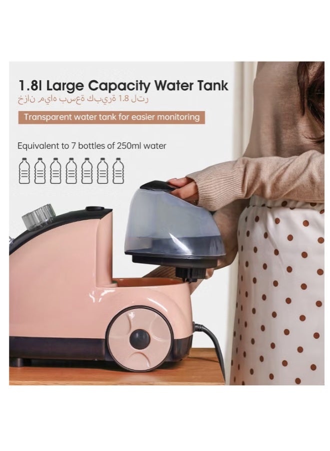 Al-Diyar Professional Garment Steamer, 2 in 1, Powerful 2000w Stand Steamer Iron with 10 Level Steam Adjustment And Ironing Board, Height Adjustable Garment Hanger, 26 Seconds Fast Heat-up with 2L Water Tank  - Image 5