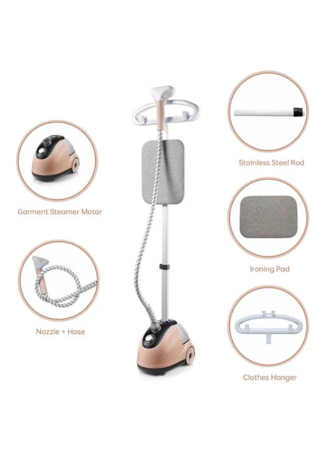Al-Diyar Professional Garment Steamer, 2 in 1, Powerful 2000w Stand Steamer Iron with 10 Level Steam Adjustment And Ironing Board, Height Adjustable Garment Hanger, 26 Seconds Fast Heat-up with 2L Water Tank  - Image 4
