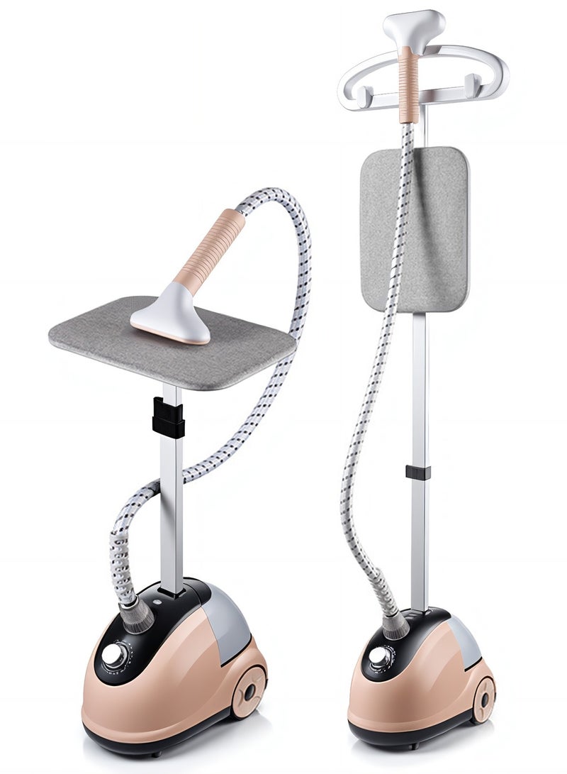 Al-Diyar Professional Garment Steamer, 2 in 1, Powerful 2000w Stand Steamer Iron with 10 Level Steam Adjustment And Ironing Board, Height Adjustable Garment Hanger, 26 Seconds Fast Heat-up with 2L Water Tank  - Image 1