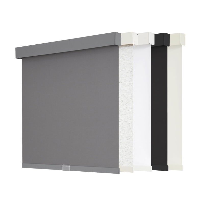 AOSKY Blackout Roller Shades Cordless Blinds for Windows, Free-Stop Shades with Valance, Thermal Insulated Fabric, UV Protection, Natural Woven Blinds for Home and Office (20" W x 72" H, Grey) - Image 1
