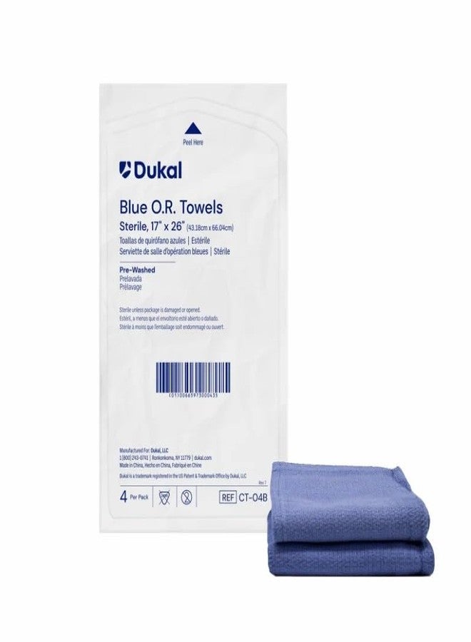 dukal مناديل غرفة العمليات المعقمة من دوكال - 17" × 27"، زرقاء، 4 مناديل/عبوة، (5 عبوات - 20 إجمالي) - مناديل جراحية ماصة وخالية من الوبر للاستخدام الطبي - Image 2