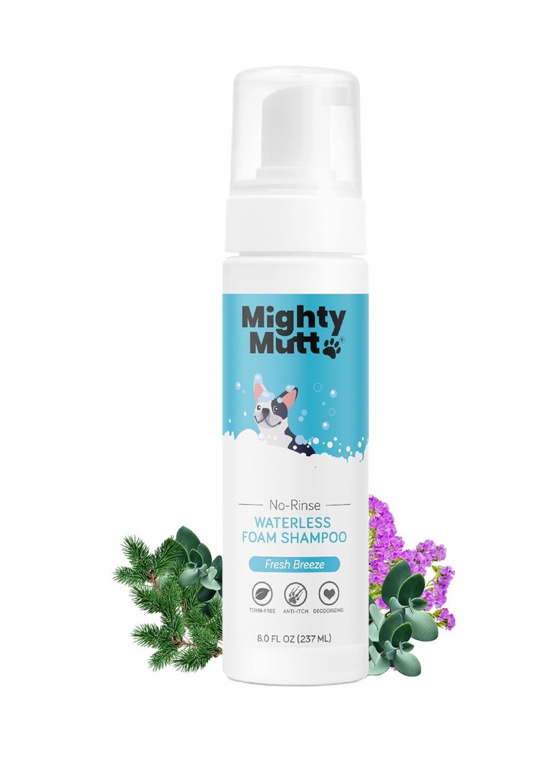 Mighty Mutt Hypoallergenic Waterless Shampoo For Dogs Dry Shampoo For Dogs Waterless Foam No Rinse Anti Itch Soothing And Deodorizing 8Oz - Image 1