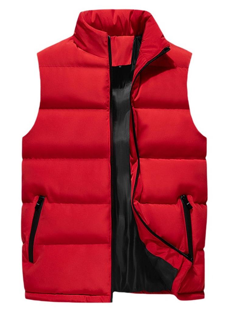 نيبمينينت Lightweight Casual Down Jacket Winter Warm Vest Red sleeveless jacket man without hood - Image 1