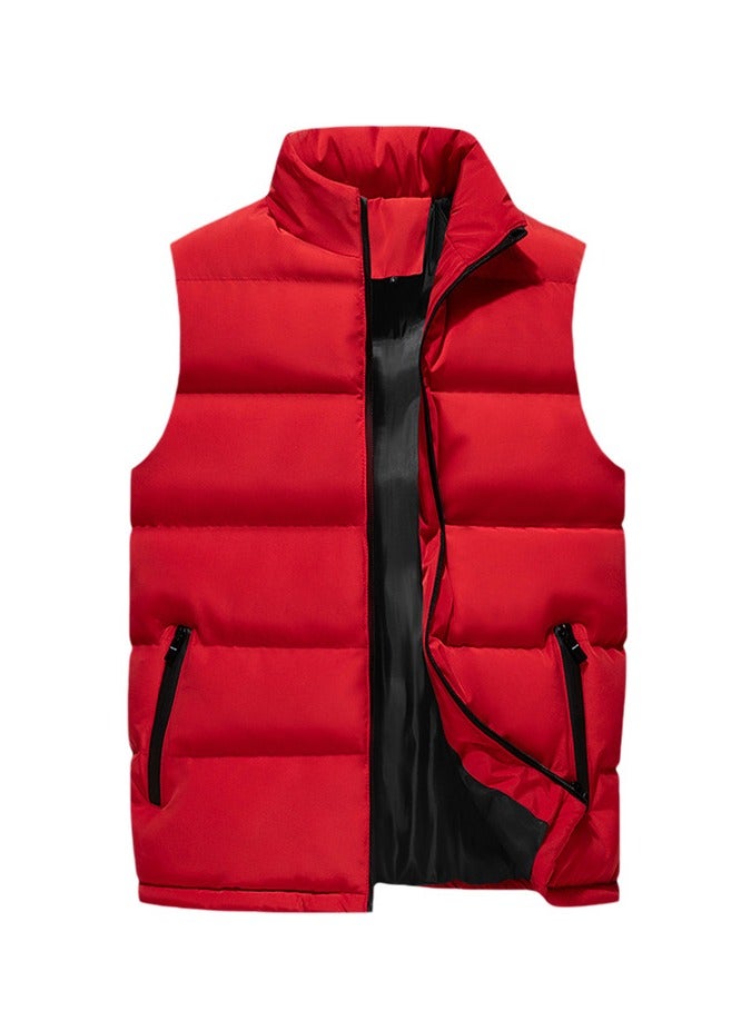 NIBEMINENT سترة خفيفة الوزن كاجوال شتوية دافئة سترة سوداء بدون أكمام للرجال بدون غطاء للرأس - Image 1