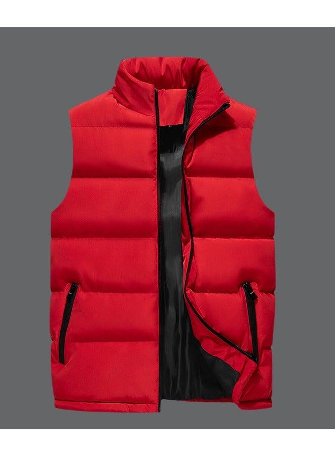 NIBEMINENT سترة خفيفة الوزن كاجوال شتوية دافئة سترة سوداء بدون أكمام للرجال بدون غطاء للرأس - Image 2