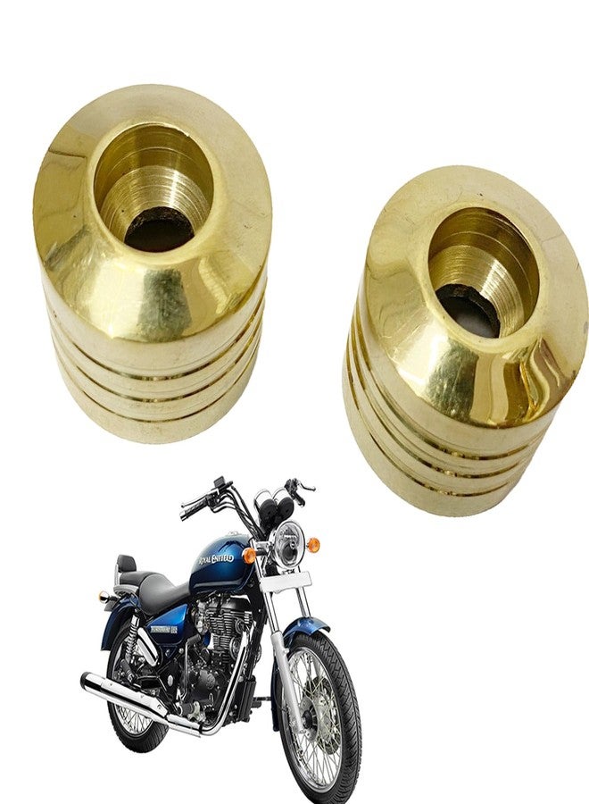 Ozango Bike Antique Desgin Plain Handle Bar Weight Handlebar Weight Pure Brass Golden Suitable for RE Thunderbird 350 Type 2 - Image 1