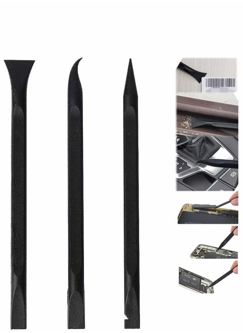 Sticker Scraper, Paint Plastic Scraper Carbon Fiber Multi-Purpose Scraper Non-Scratch Cleaning Tool Easy to Clean Small and Narrow Spaces and Gaps, Remove Stickers, Labels, Oil Stains, Dirt 3 Pcs
