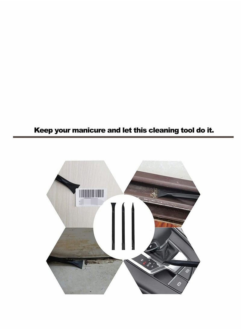 KASTWAVE - Sticker Scraper, Paint Plastic Scraper Carbon Fiber Multi-Purpose Scraper Non-Scratch Cleaning Tool Easy to Clean Small and Narrow Spaces and Gaps, Remove Stickers, Labels, Oil Stains, Dirt 3 Pcs - Image 1