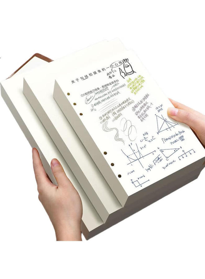 Longe Langjie B5 Loose-Leaf Notebook Refill, 9-Hole Refill Paper, Replacement Pages For Notebooks, Blank Refill, 80 Sheets/Book, Customizable - Image 1