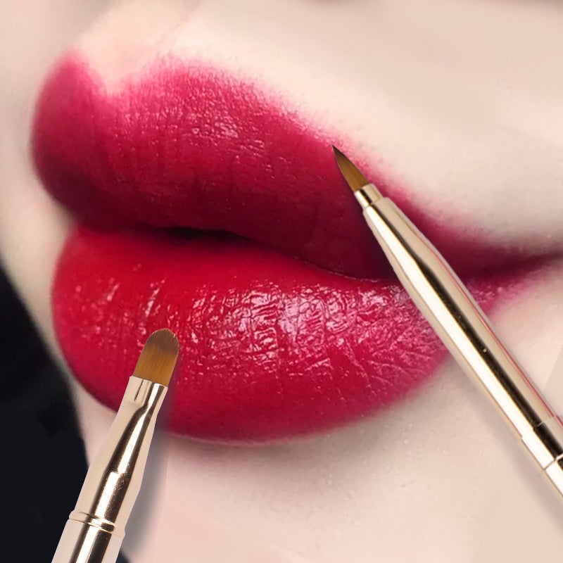 One-Piece Double-Headed Portable Lip Brush Lipstick Brush Blooming Brush Concealer Brush Metal Retractable Makeup Brush - Image 4