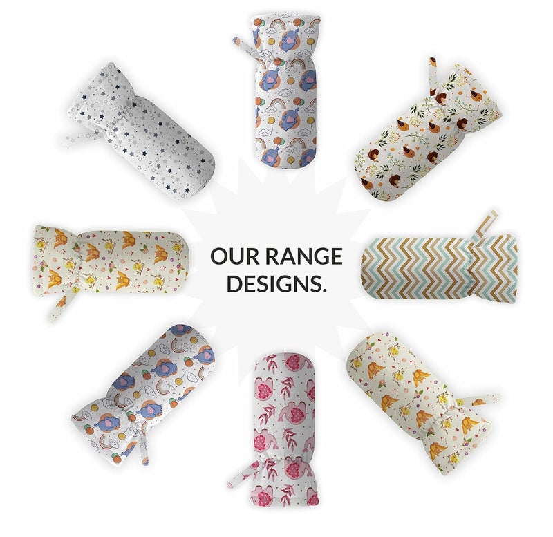 Custom Catch Cotton Soft Plush Baby Bottle Feeding Cover Tote Modern Bag Carrier Bag Bottle Cover with Strap Pack of 2(Cute), Multicolor - Image 3