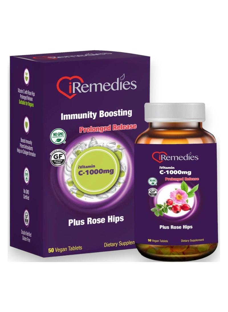 iRemedies Ivitamin c-1000mg, 50 Tablets, 50 Servings 