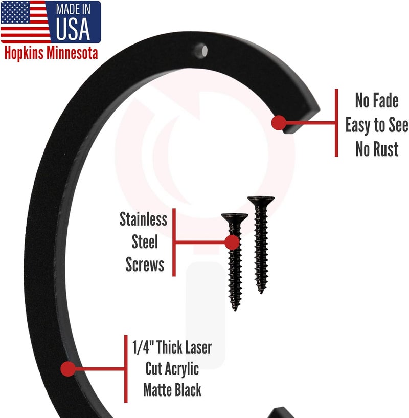 Discovered Designs 5" (C) Modern Address House Numbers for Outside - Easy to Install 3D Matte Black Acrylic Individual Numbers for Address on House, Weatherproof No Rust, Made in USA, Includes 2 - 3/4" Screws, Door Mailbox Number Home Address Number - Image 5