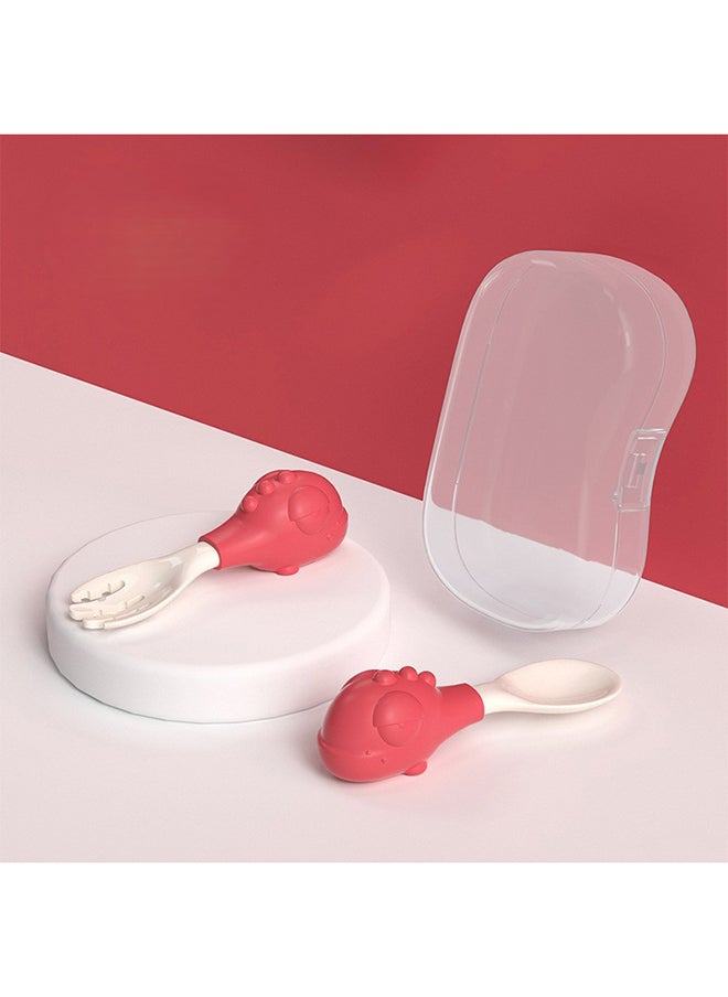 kiddoz Dinosaur Fork Spoon - Box - Red  - Image 1