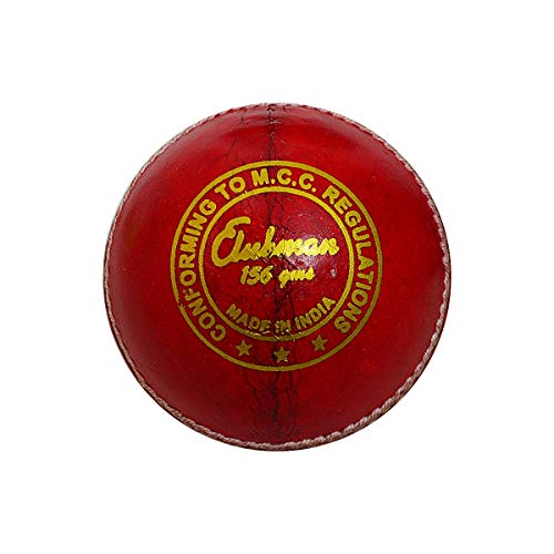 Gunn & Moore GM 1600471 Clubman Leather Cricket Ball (Red, Junior, Senior) - Image 1