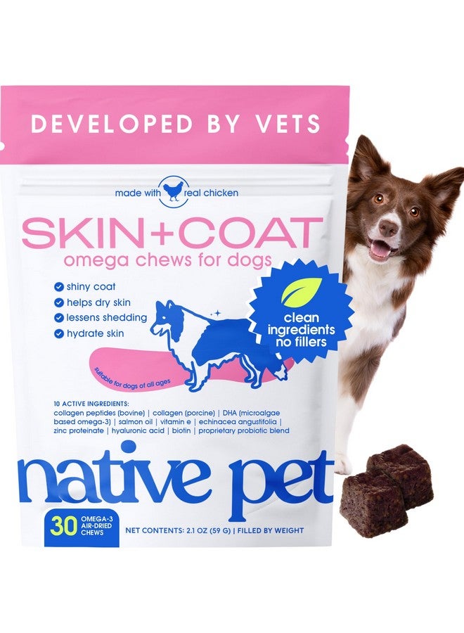 Native Pet Omega Skin and Coat Chews for Dogs - Dog Skin and Coat Supplement for Healthy, Shiny Fur, Reduce Shedding and Dry Spots - Made with Omega 3 Fish Oil and Wild-Caught Salmon Oil - 30 Chews - Image 1