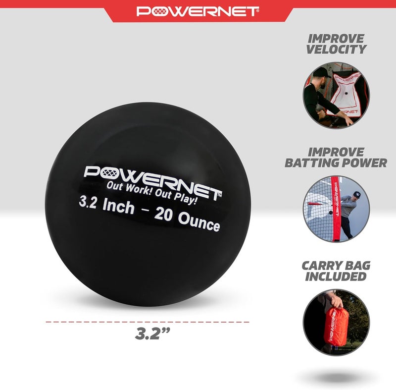 PowerNet 3.2" 6 Pack Weighted Training Balls for Hitting Batting, Build Strength & Muscle, Improve Technique, Training Equipment for Throwing, 12 to 20 oz Softball Size Weighted Balls - Image 3
