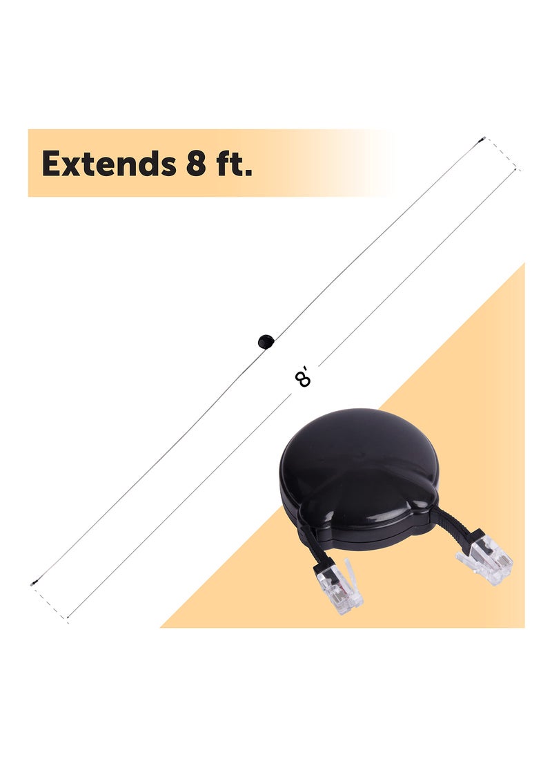 Softalk Softalk Cord Manager Retractable Phone Cord Detangler Cable for Landlines and Office Telephones, Black, 8 ft  - Image 2