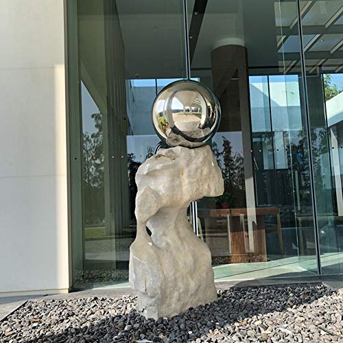 HomDSim 25 cm/10 inch Diameter Gazing Globe Mirror Ball,Silver Stainless Steel Polished Reflective Smooth Garden Sphere,Colorful and Shiny Addition to Any Garden or Home - Image 4