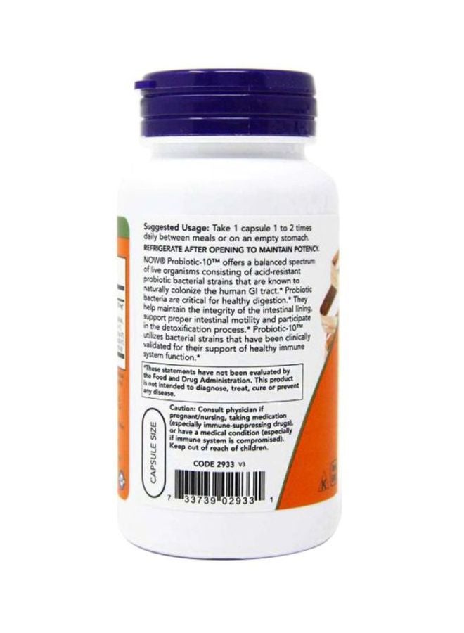 Now Foods Probiotic-10 Dietary Supplement - 100 Veg Capsules - Image 2