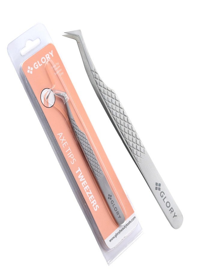 Glory Axe Tips Volume Boot Tweezer, Professional Lash Tweezers for Volume Eyelash Extensions, Stainless Steel Tool for Lash Artists and Professionals - Image 1