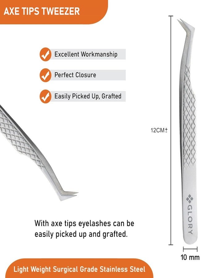 Glory Axe Tips Volume Boot Tweezer, Professional Lash Tweezers for Volume Eyelash Extensions, Stainless Steel Tool for Lash Artists and Professionals - Image 4