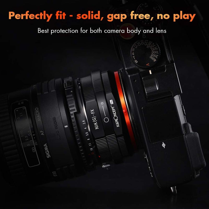 K&F Concept Lens Mount Adapter Compatible with Nikon G/F/AI/AIS/D/AF-S Mount Lens to Fujifilm Fuji X-Series X FX Mount Cameras with Matting Varnish Design for Fuji XT2 XT20 XE3 XT1 X-T2 - Image 5