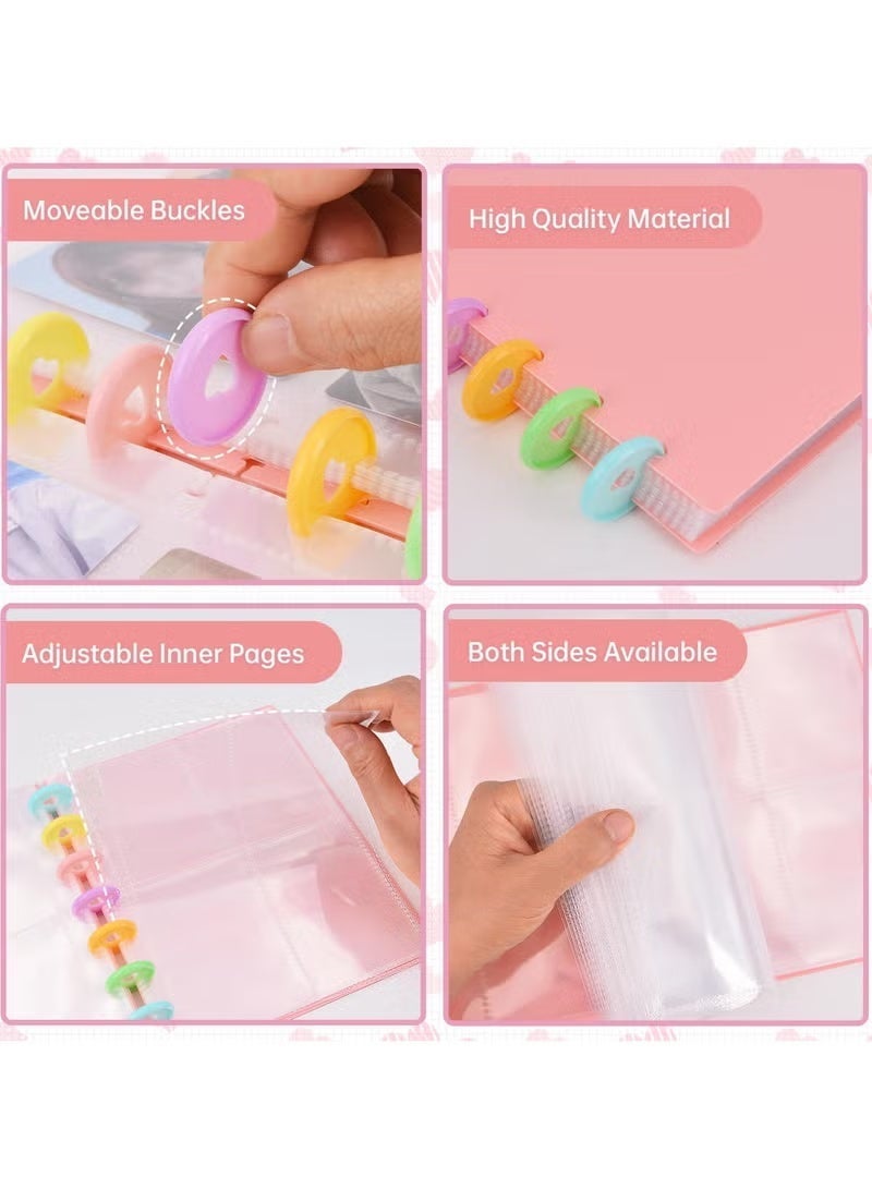 HPRT Photocard Binder 30 Pages, Photo Card Holder Book With 120 Pockets, PVC Cover And Clear PP Sleeves For Idol Cards, Polaroid Photos And DIY Storage (Pink, 20 × 16 cm) - Image 4