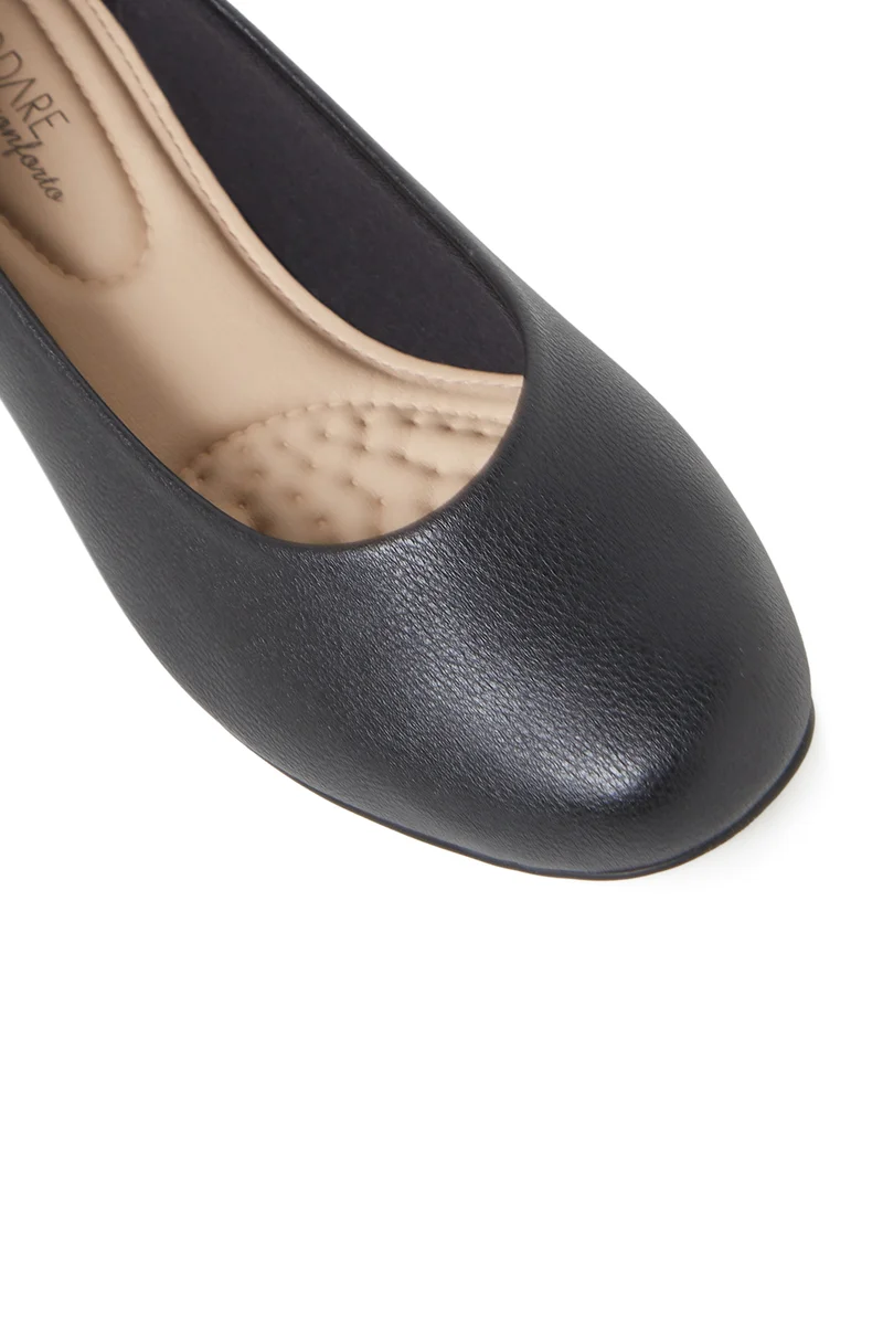 Modare  MODARE Low Heel Shoes for Ladies – BLACK Shoes with Slip On | Comfortable PU Upper & TPR Sole for Women | Best Price UAE