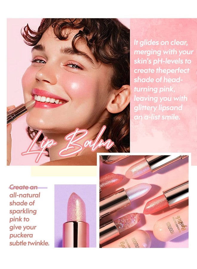 HOOMUSS Glimmer Balm, Tinted Lip Balm Long Lasting Ph Lipstick, Color Changing Lipstick Natural Chapstick, Glitter Pink Shade Lipstick (Unicorn) - Image 4