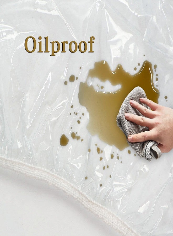 Klmnop Clear Oval Vinyl Fitted Tablecloth with Chair Leg Anti-Slip Bandage, Fits 48 x 68 Inch Oval Table, Waterproof Elasticized Table Cover Tablecloth Protector for Oval Dinner Table(Clear) - Image 3
