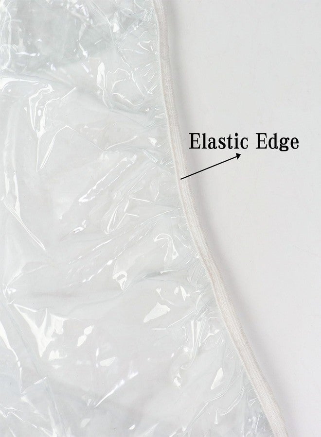 Klmnop Clear Oval Vinyl Fitted Tablecloth with Chair Leg Anti-Slip Bandage, Fits 48 x 68 Inch Oval Table, Waterproof Elasticized Table Cover Tablecloth Protector for Oval Dinner Table(Clear) - Image 2