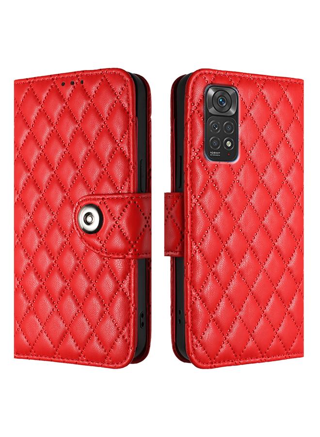 اس-توب جراب لهاتف Redmi Note 11S 5G جراب هاتف جلدي قلاب بملمس معيني مع حبل - Image 2