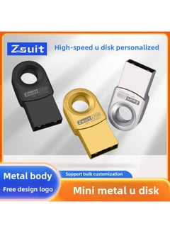 Generic U Disk 32g Lettering 64g3.0 Mini Metal USB Gift Car Music High Speed 128g Waterproof 16g-color:white-capacity:64GB  - Image 1