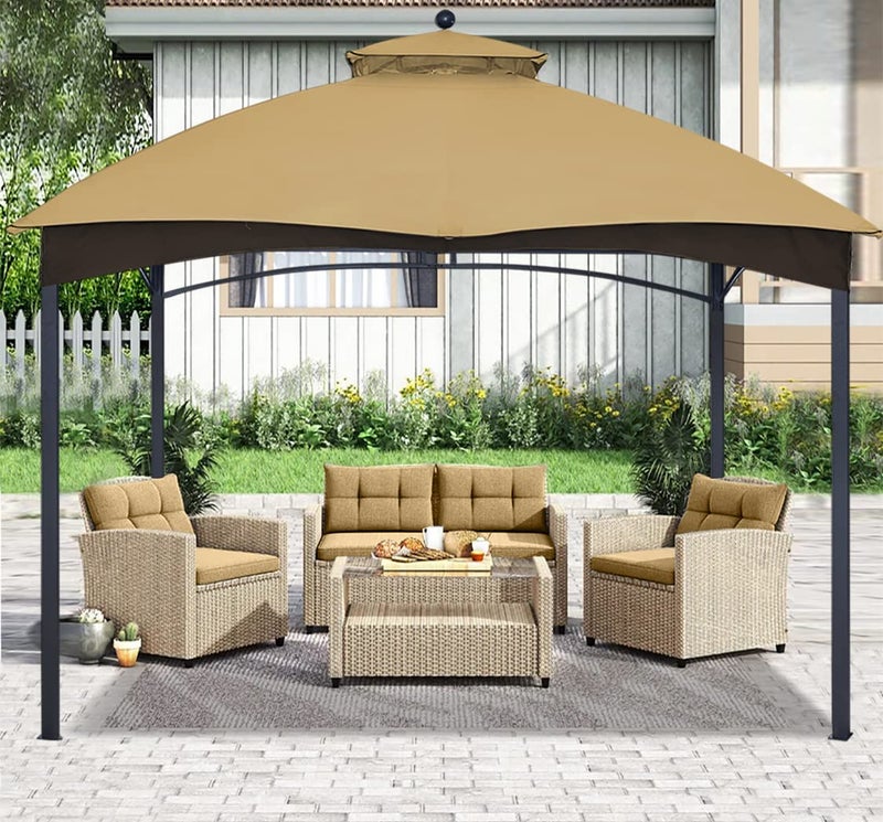 AbcCanopy غطاء بديل لهيكل السقف من ABCCANOPY لحديقة Lowe's Allen Roth #GF-12S004B-1، بيج - Image 5