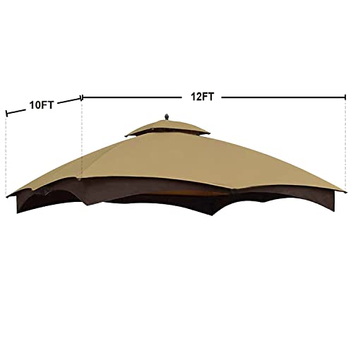 AbcCanopy غطاء بديل لهيكل السقف من ABCCANOPY لحديقة Lowe's Allen Roth #GF-12S004B-1، بيج - Image 4