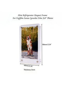 LAGIPA Polaroid Picture Frame Magnetic Magnetic Instax Mini Frame 2X3 Acrylic Refrigerator Magnet Frame For Fujifilm Instax Films Fridge Sticker 2.36 X 3.54 Inch [4 Pack 8Pcs]  - Image 3