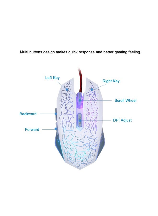 Loquat Wired Optical Gaming Mouse White - Image 3