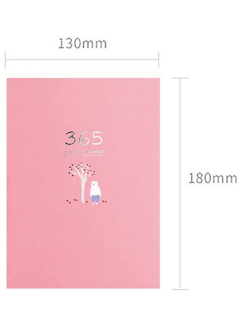 Excefore Schedule Notebook Personal Daily Planner Journal, Notepad Schedule Plan Appointment Notebook Memo Book, Best Agenda Day Planner to Achieve Your Goals and Increase Productivity, Pink - Image 5