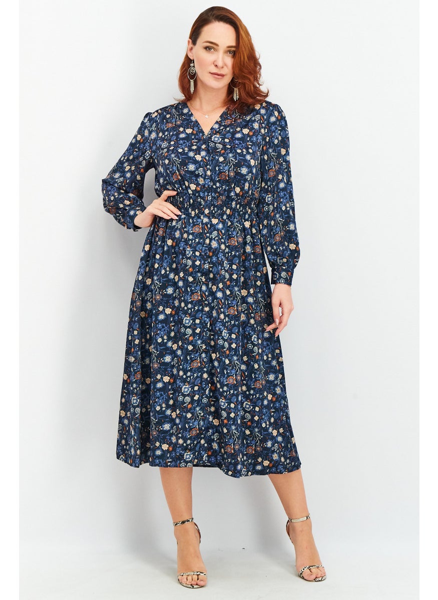 Women Allover Print Midi Dress, Navy Combo - pzsku/ZFC28FEBEAD7628AD8D8AZ/45/_/1725379146/7cfb2370-26b8-4358-b902-6ca52e9111f3