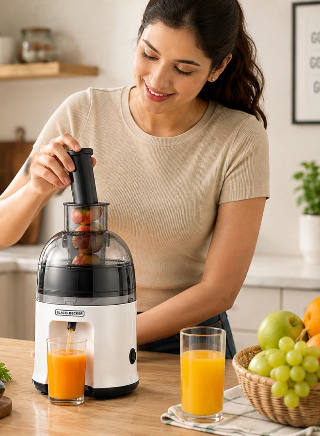 بلاك اند ديكر 350W Juice Extractor with Stainless Steel Filter & 55mm Feed Chute Black/white 15.9 × 15.4 × 26.6cm - Image 3